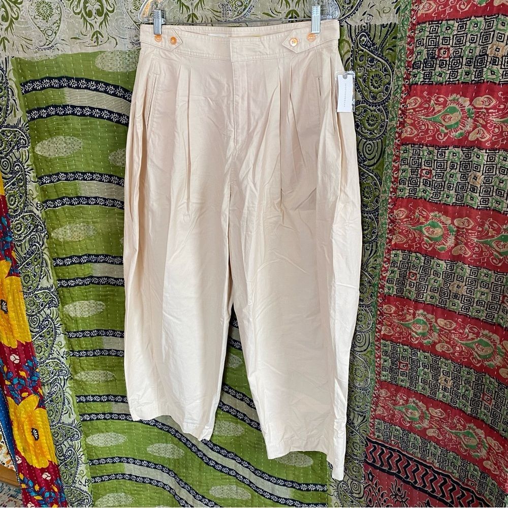 NWT Maeve by Anthropologie Neutral Utility Barrel Trouser Pants Size 12 - Picture 7 of 16
